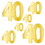 Beistle 53947-40 Foil 40 Birthday Cutouts, gold, 4&#189;"-11&#189;"
