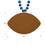 Beistle 53962-B Beads w/Football Medallion, blue, 33"
