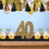 Beistle 54000-40GD 3-D Glittered 40 Centerpiece, gold, 8" x 8" x 1"