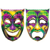 Beistle 54004 Jumbo Foil Comedy & Tragedy Face Cutouts, foil 1 side; prtd 2 sides w/different designs, 24¾