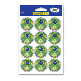 Beistle 54050-BRA Stickers - Brasil, 4" x 6" Sh