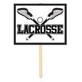 Beistle 54065 Lacrosse Yard Sign, attached to 24 pine stake, 11