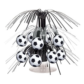 Beistle 54098 Soccer Ball Mini Cascade Centerpiece, combination metallic & boardstock, 7&#189;"