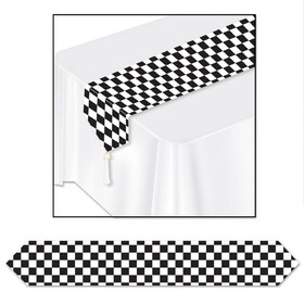Beistle 54100 Printed Checkered Table Runner, 11" x 6'