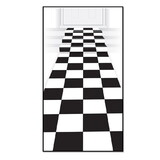 Beistle 54103 Checkered Runner, prtd runner w/double-sided tape; indoor & outdoor use, 24
