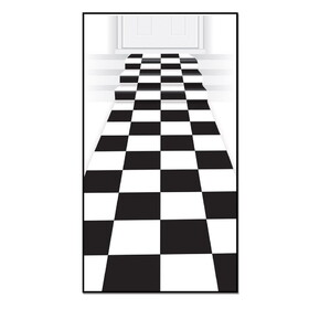 Beistle 54103 Checkered Runner, prtd runner w/double-sided tape; indoor & outdoor use, 24" x 10'