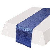 Beistle 54111-B Sequined Table Runner, blue, 11¼
