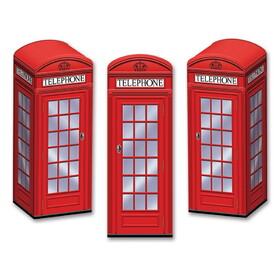 Beistle 54121 Phone Box Favor Boxes, assembly required, 3" x 8&#189;"