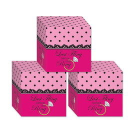 Beistle 54233 Bachelorette Favor Boxes, assembly required, 3&#188;" x 3&#188;"