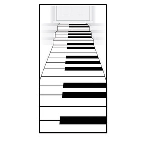 Beistle 54235 Piano Keyboard Runner, prtd runner w/double-sided tape; indoor & outdoor use, 24" x 10'