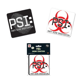 Beistle 54416 PSI Coasters, asstd designs, 3&#188;"