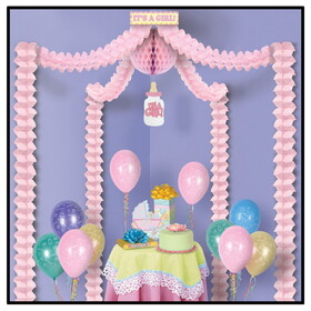 Beistle 54428 It's A Girl! Party Canopy, covers approximately 20'x20' area