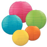 Beistle 54557-ASST Paper Lantern Assortment, asstd colors; 2-6 , 2-8 , 1-9½ , Asstd