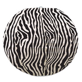 Beistle 54567 Zebra Print Paper Lanterns, black & white, 9&#189;"
