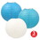 Beistle 54570-BWT Paper Lanterns, asstd blue, white, turquoise, 9&#189;", Price/3/Pkg