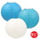 Beistle 54570-BWT Paper Lanterns, asstd blue, white, turquoise, 9&#189;", Price/3/Pkg