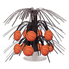 Beistle 54586 Basketball Mini Cascade Centerpiece, combination metallic & boardstock, 7&#189;"