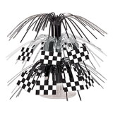 Beistle 54602 Checkered Flag Mini Cascade Centerpiece, combination metallic & boardstock, 7½