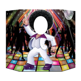 Beistle 54617 Disco Couple Photo Prop, prtd 2 sides w/different designs; 1 side male dancer/other side female dancer, 3' 1" x 25"