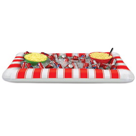 Beistle 54622 Inflatable Red&White Stripes Buffet Clr, 28"W x 4' 5&#190;"L
