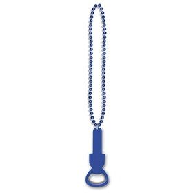 Beistle 54651-B Beads w/Bottle Opener, blue, 36"