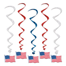 Beistle 54685 American Flag Whirls, 3'