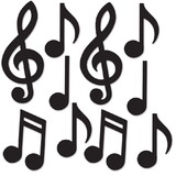 Beistle 54735-BK Mini Musical Notes Silhouettes, prtd 2 sides, 5½