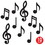 Beistle 54735-BK Mini Musical Notes Silhouettes, prtd 2 sides, 5&#189;"-10&#188;"