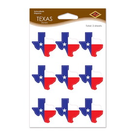 Beistle 54744 Texas Stickers, 4" x 6" Sh