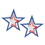 Beistle 54745-RSB Pkgd 3-D Foil Hanging Stars, red, silver, blue, 12"
