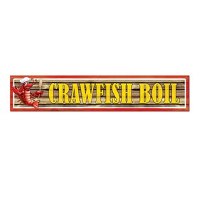 Beistle 54837 Crawfish Boil Banner, indoor & outdoor use; 2 grommets, 12" x 5'