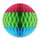 Beistle 54901-CLGT Tri-Color Tissue Ball, cerise, lt green, turquoise, 12"