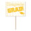 Beistle 54906-GD Plastic Congrats Grad Yard Sign, gold; attached to 24 pine stake; all-weather, 11" x 15"