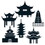 Beistle 54915 Pagoda Silhouettes, prtd 2 sides, 11"-14&#189;", Price/6/Pkg
