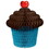 Beistle 54930-BT Tissue Cupcake Centerpiece, brown & turquoise, 7"