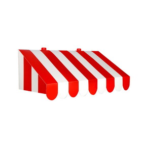 Beistle 54934 3-D Red & White Awning Wall Decoration, assembly required, 24&#190;" x 8&#190;"