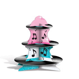 Beistle 54945 Rock & Roll Record Cupcake Stand, assembly required, 13&#189;"
