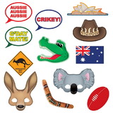 Beistle 54953 Australian Photo Fun Signs, prtd 2 sides w/different designs, 6½