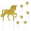 Beistle 54970 Unicorn Cake Topper, 6-1&#189; x 3&#189; star picks included, 7&#188;" x 10&#190;", Price/1/Package