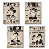 Beistle 54974 Gangster Wanted Sign Cutouts, 15¼