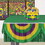 Beistle 54991-GGP Mardi Gras Fabric Bunting, indoor & outdoor use; 3 grommets, 4' x 2'