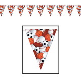 Beistle 55024 Sports Pennant Banner, all-weather; 12 pennants/string, 11" x 12'