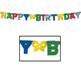 Beistle 55037 Foil Happy Birthday Streamer, 4&#188;" x 5'