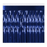 Beistle 55038-B 1-Ply Metallic Fringe Drape, blue, 15