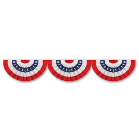 Beistle 55060 Jointed Patriotic Bunting Cutout, stars & stripes design; prtd 2 sides, 12" x 6'
