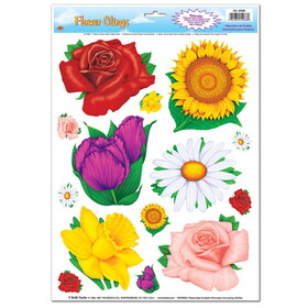 Beistle 55086 Flower Clings, 12" x 17" Sh