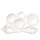 Beistle 55175 White Plastic Seashells, 7½
