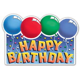 Beistle 55280 Glittered Happy Birthday Sign, prtd 2 sides/gltrd 1 side, 12