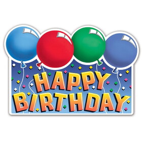 Beistle 55280 Glittered Happy Birthday Sign, prtd 2 sides/gltrd 1 side, 12" x 18"