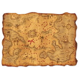 Beistle 55305 Plastic Treasure Map, rolled up & tied, 12